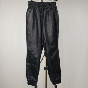 Delilah’s Collection Black Leather Jogger Pants